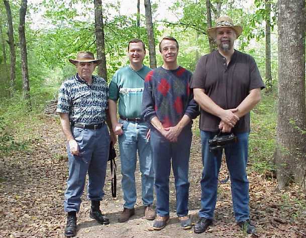 Robert Miller, Marty Barkley, Steve Hashagen and David Funk ready to survey the APN plot in spring of 2000